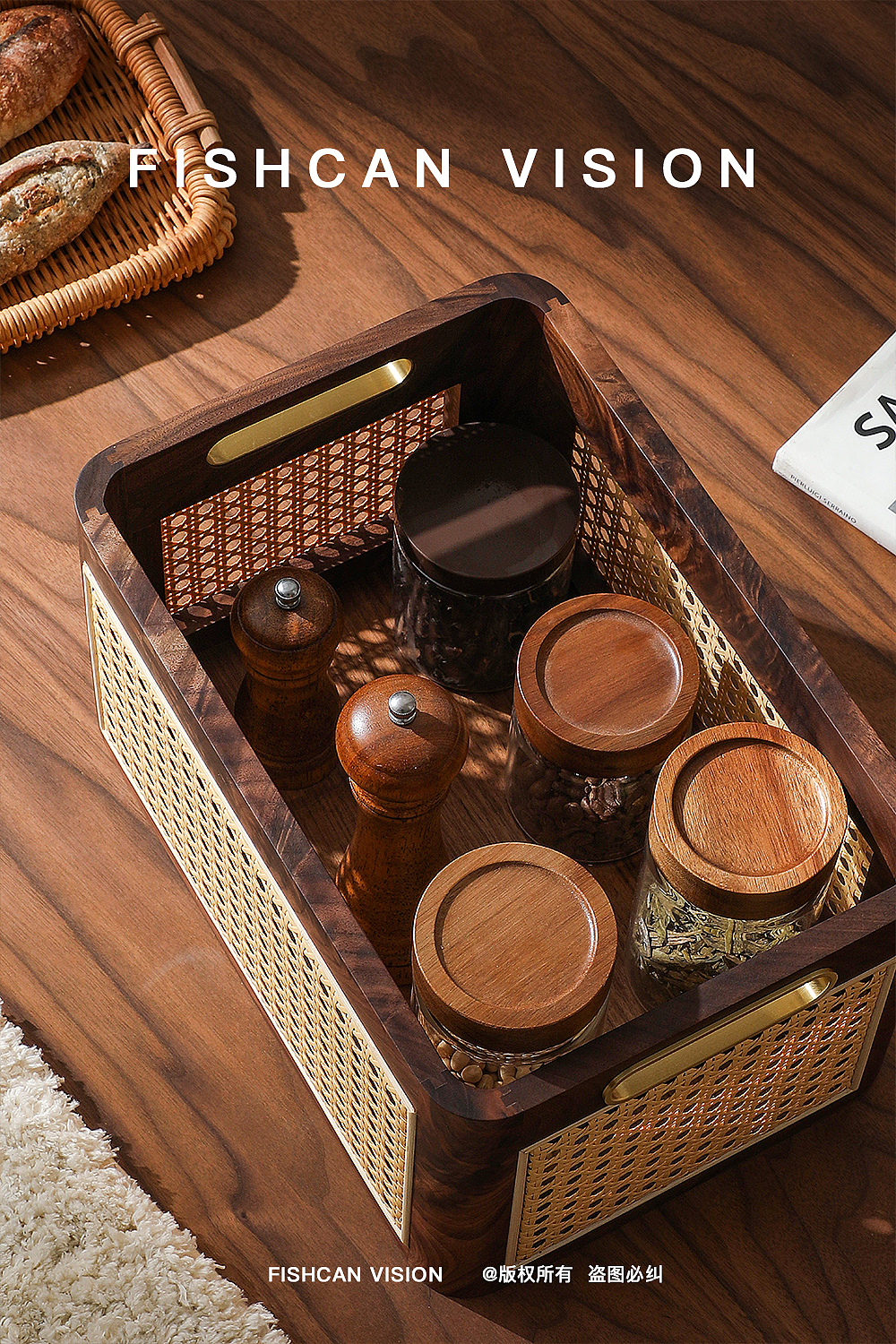 产品摄影 | 藤编收纳筐 x 鱼罐头视觉