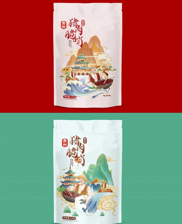 国潮风食品包装设计猪肉脆哨（图ZMzgzMDc5Mjk2） - 包装 - 站酷设计师Magena原创素材 - 站酷ZCOOL