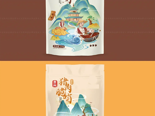 国潮风食品包装设计猪肉脆哨