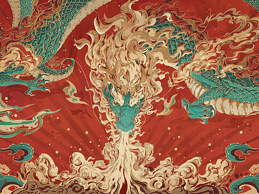 原创插画 盘龙
