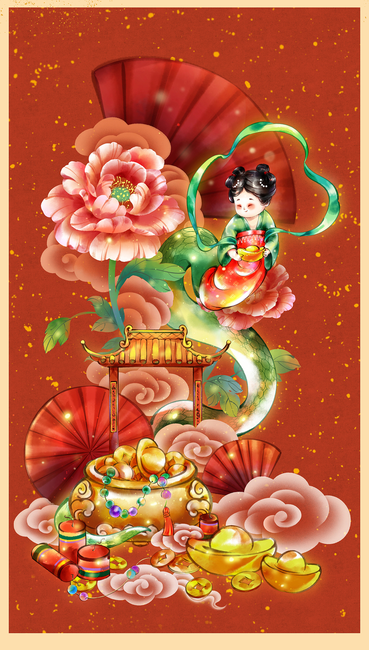 春节 春联 红包 福字全套分享（图ZMzgzMTI5MDI0） - 商业插画 - 站酷设计师灵灼原创素材 - 站酷ZCOOL