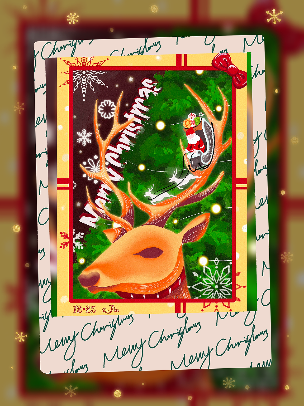 圣诞主题插画（图ZMzgzMTMzMzIw） - 艺术插画 - 站酷设计师瑾瑜焉原创素材 - 站酷ZCOOL