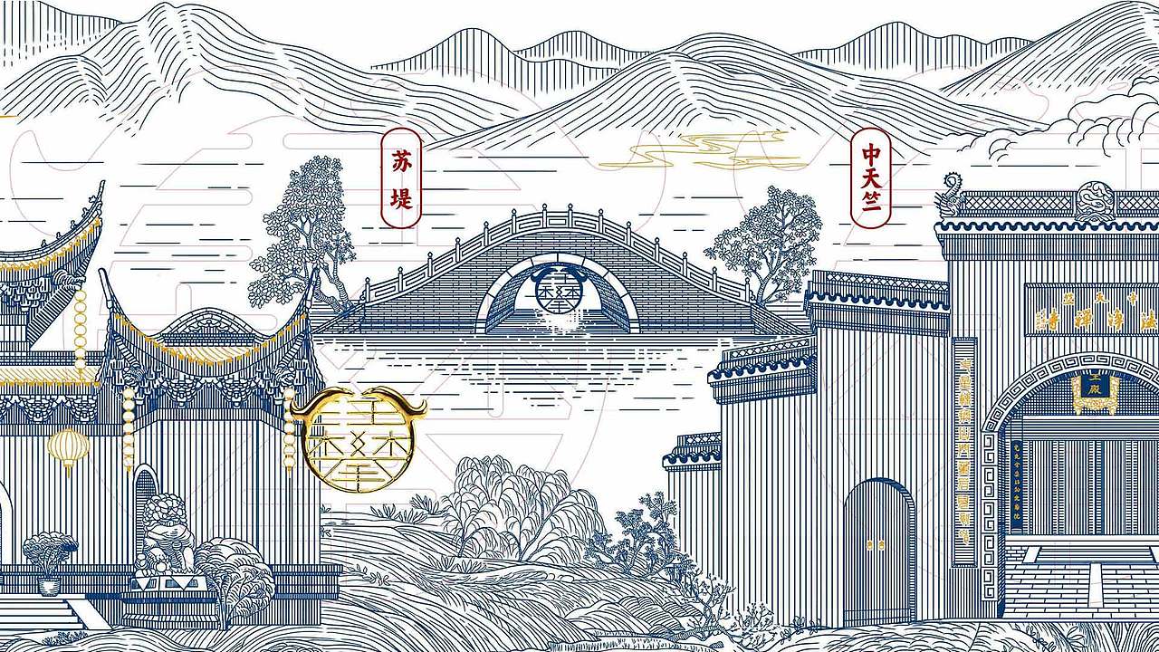 杭州西湖十景文创版画设计/城市插画设计（图ZMzgzMTM1Nzc2） - 商业插画 - 站酷设计师鲲鹏设计插画汪攀原创素材 - 站酷ZCOOL