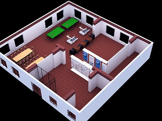 好利来企业文化展示区设计3D效果图