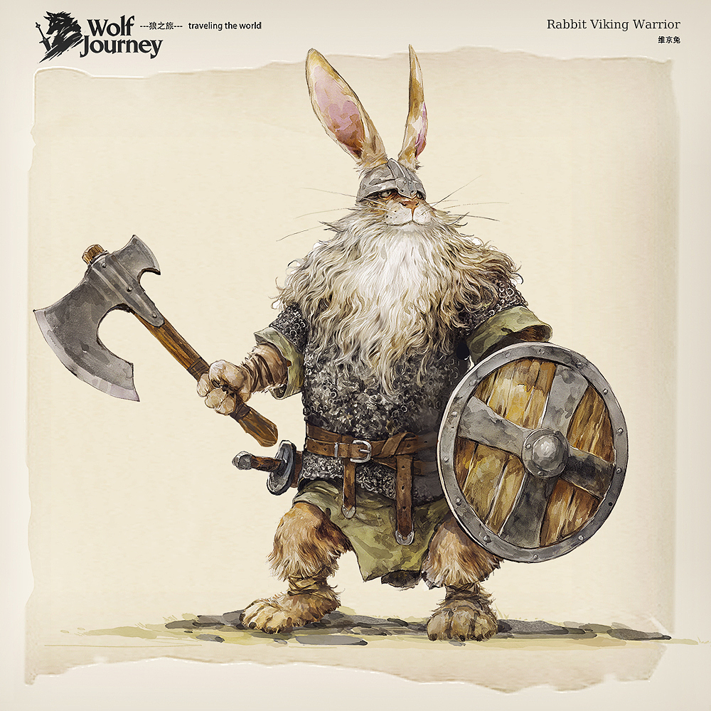 谁要吃我,给你一斧头🪓-角色设计-维京兔