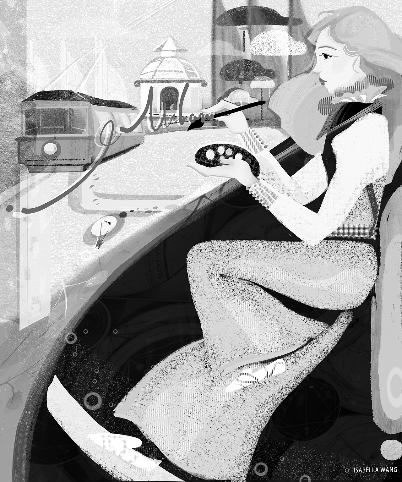 时尚插画 米兰的秋天（图ZMzgzMTc1MjM2） - 艺术插画 - 站酷设计师IsabellaWang513原创素材 - 站酷ZCOOL