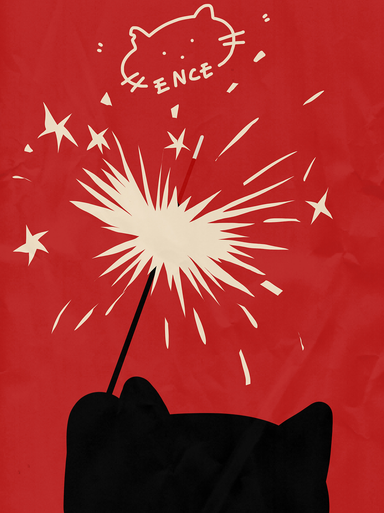 复古色调新春小猫系列插画