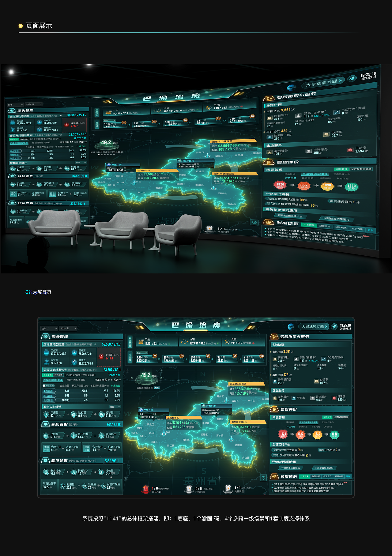 环保大屏可视化驾驶舱设计-2024（图ZMzgzMjAzMTYw） - 软件界面 - 站酷设计师凹凸男846原创素材 - 站酷ZCOOL