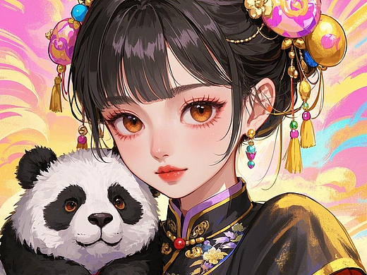 头像 | 国风熊猫少女AI制作
