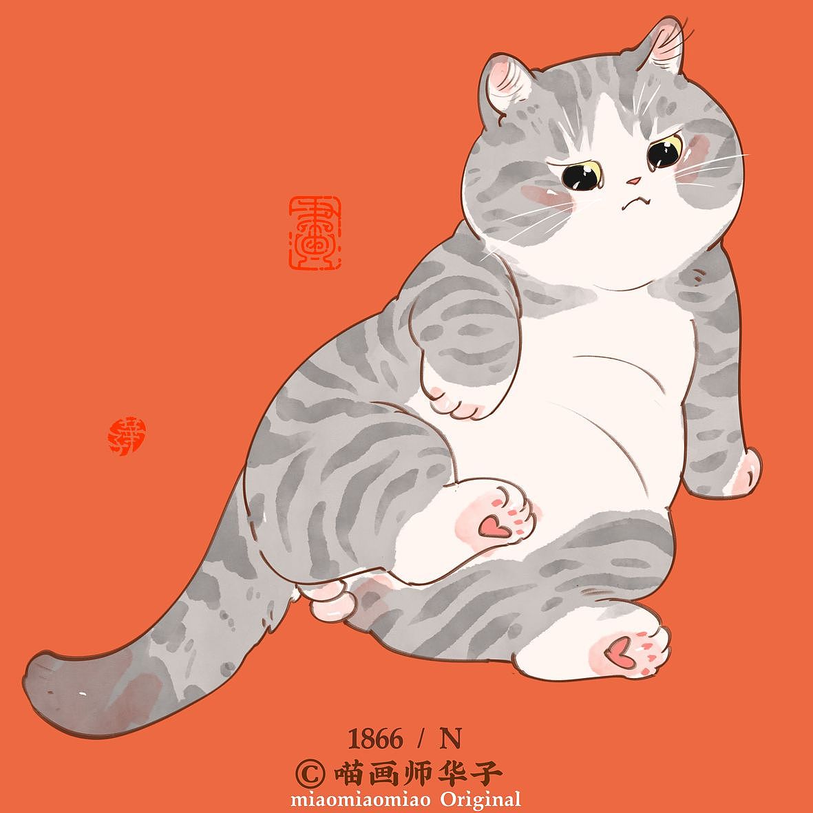 参加活动 我是不是又胖了（图ZMzgzMjE2OTY4） - 艺术插画 - 站酷设计师喵画师华子原创素材 - 站酷ZCOOL