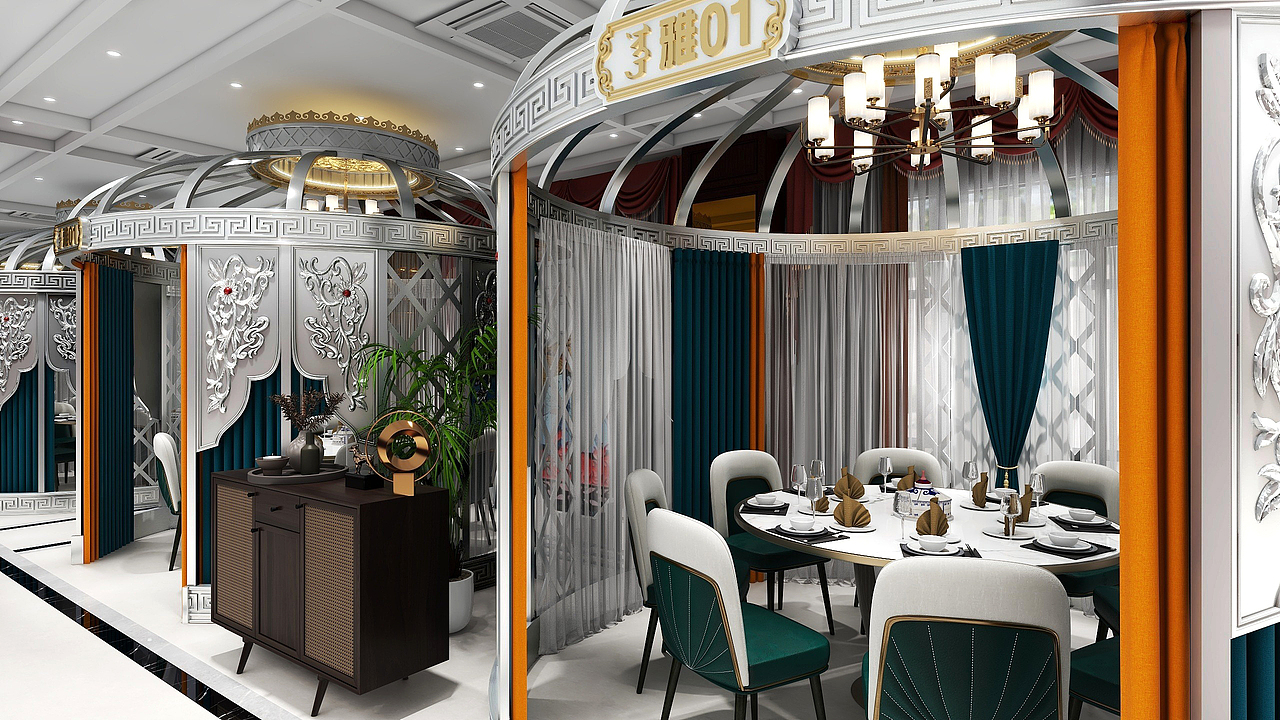 文创——蒙古包餐厅开放式雅间设计方案