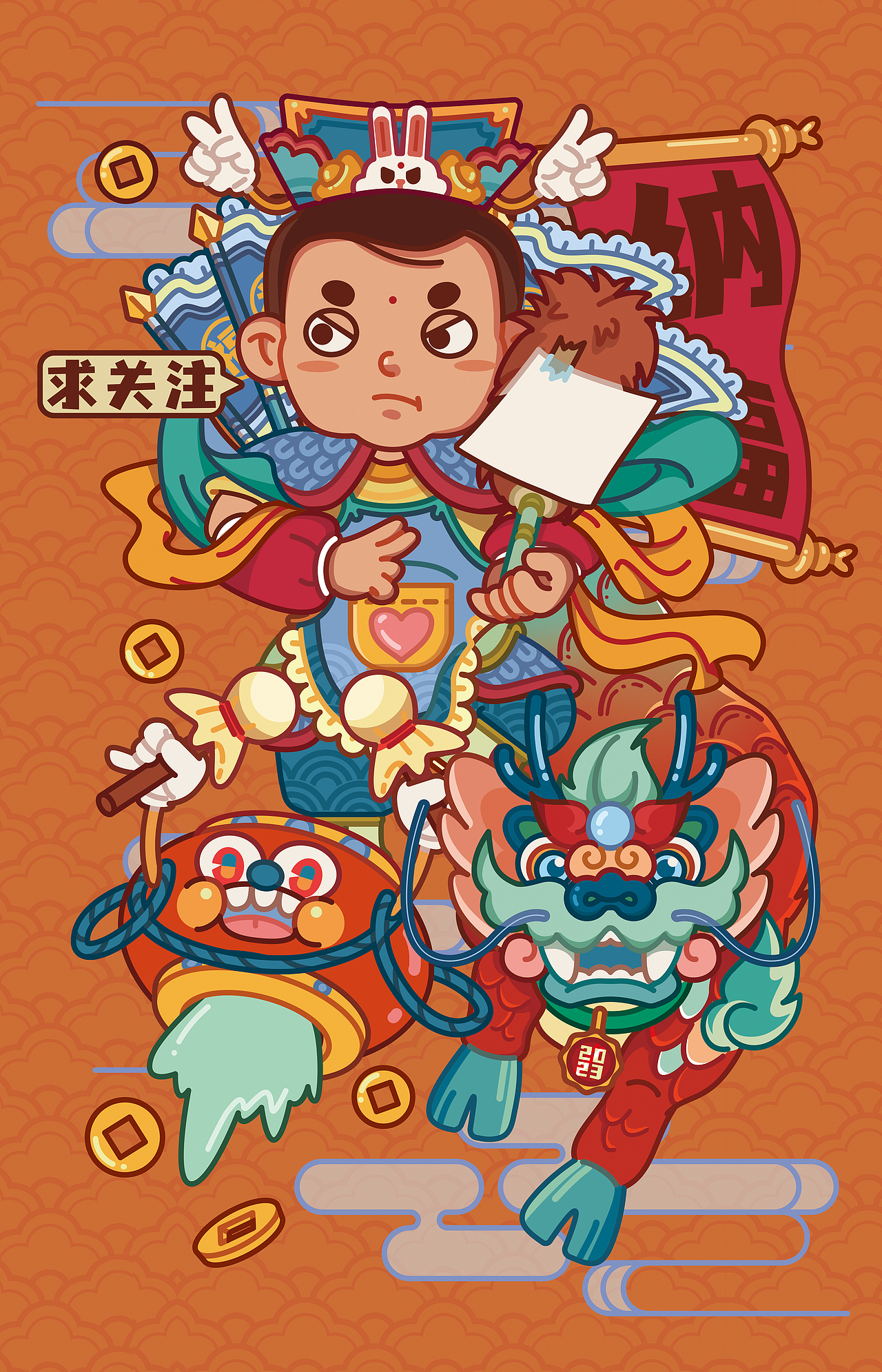 你过来看“啊“！《老李很慌张》节日插画合集精选（图ZMzgzMjI3NzU2） - 商业插画 - 站酷设计师阿诗1123原创素材 - 站酷ZCOOL