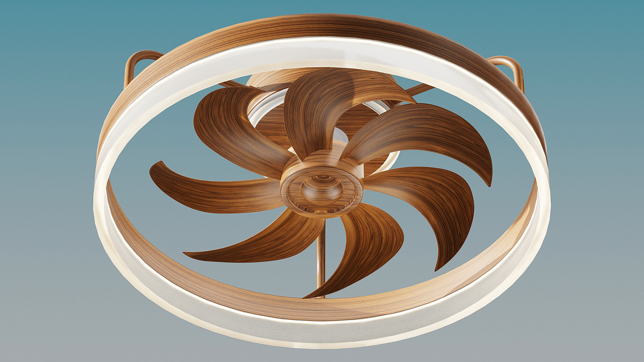 亚马逊-风扇吊灯动画-C4D建模 OC渲染