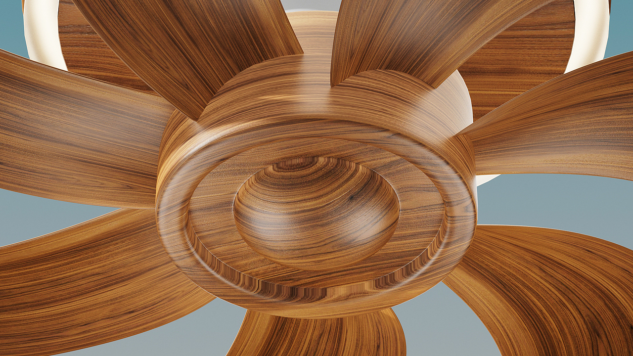 亚马逊-风扇吊灯动画-C4D建模 OC渲染