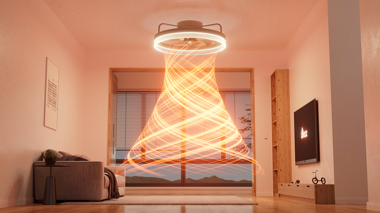 亚马逊-风扇吊灯动画-C4D建模 OC渲染