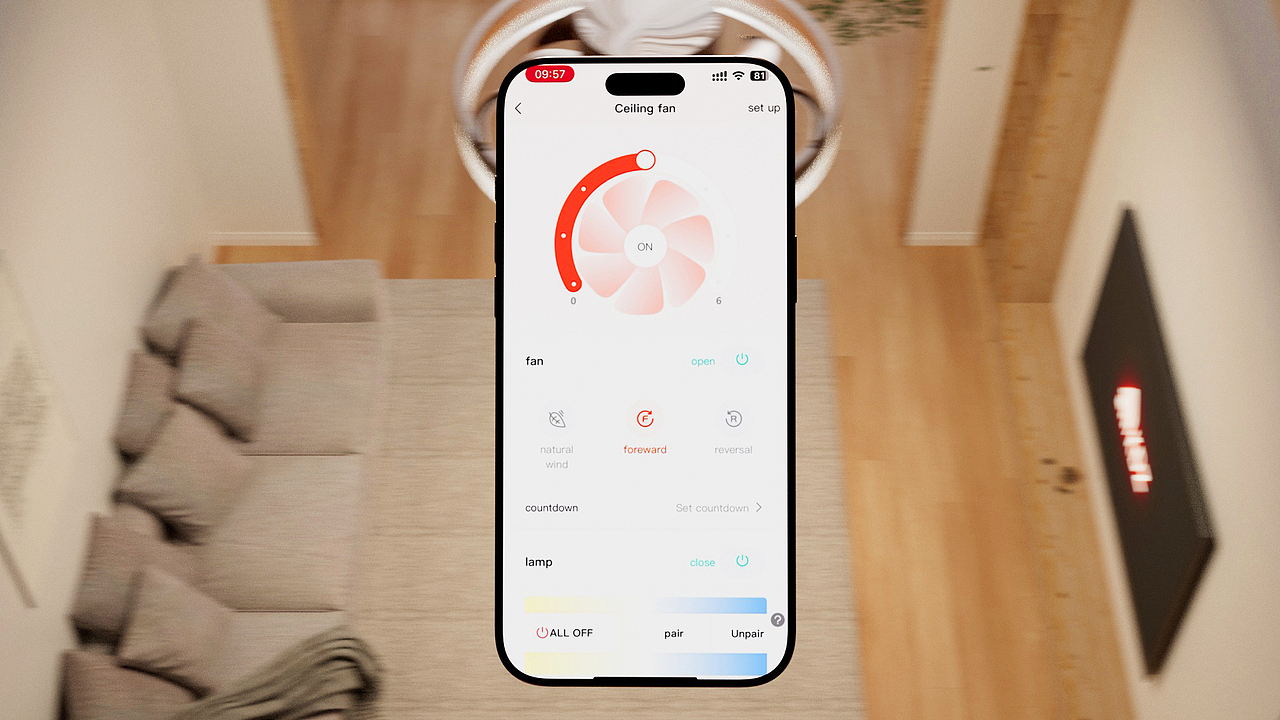 亚马逊-风扇吊灯动画-C4D建模 OC渲染