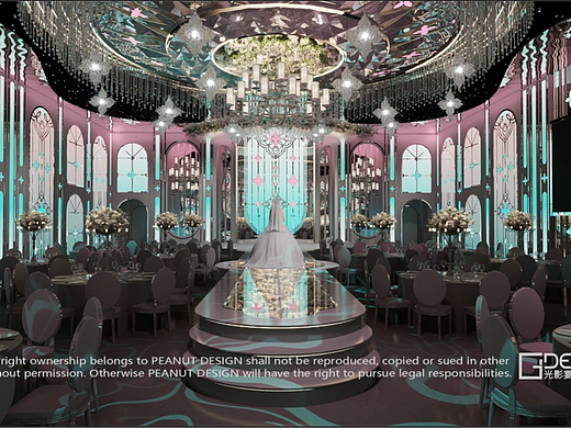 轻奢宴会厅设计（个人主页-ZNzExMjU5ODg=） - 商业空间设计 - 站酷设计师光影宴会艺术空间原创素材 - 站酷ZCOOL