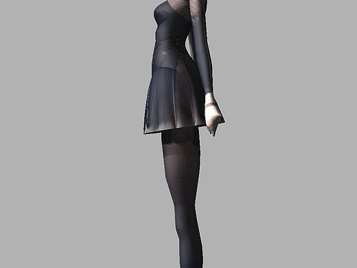 短发黑裙少女