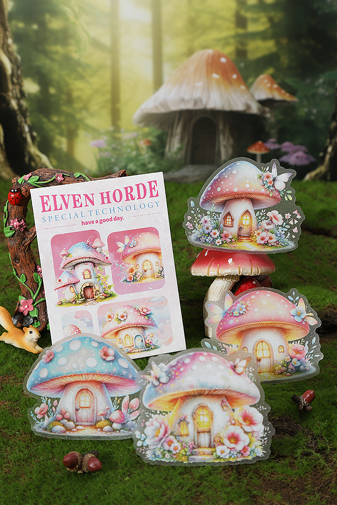 《精灵部落》系列造景素材闪砂PET贴纸