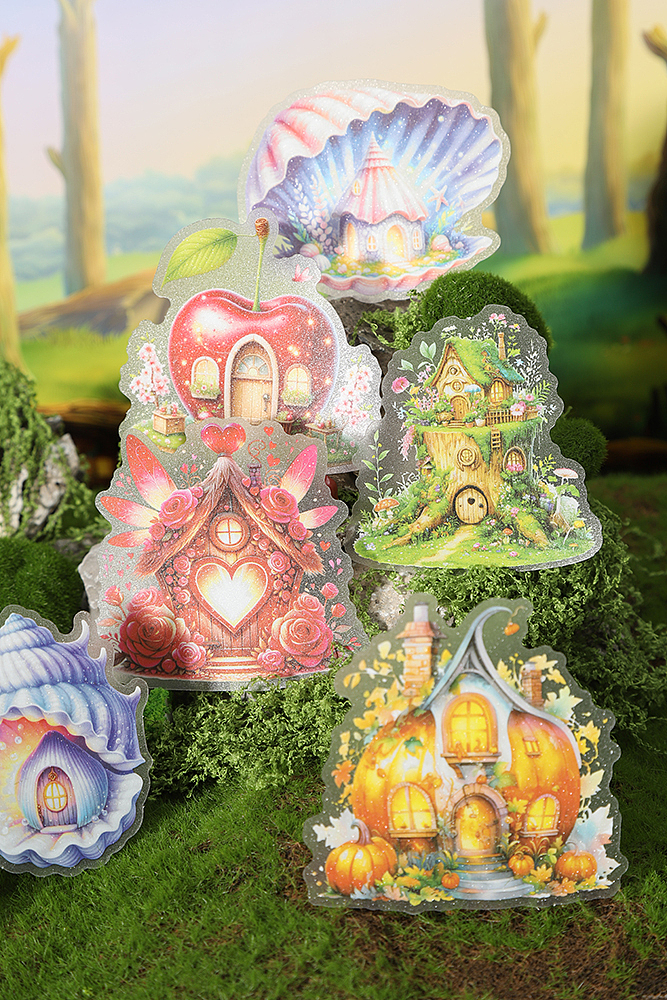 《精灵部落》系列造景素材闪砂PET贴纸