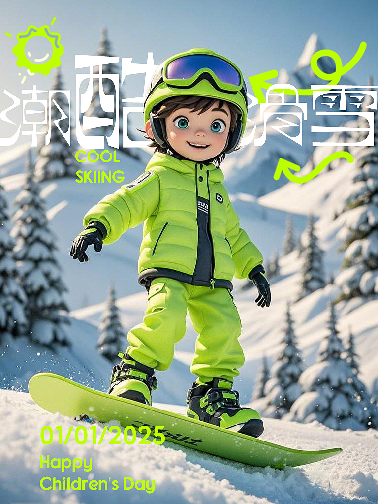 潮酷滑雪，滑雪少年，这效果让我彻底服气（图ZMzgzMjU0NTM2） - 海报 - 站酷设计师泽月设计工作室原创素材 - 站酷ZCOOL