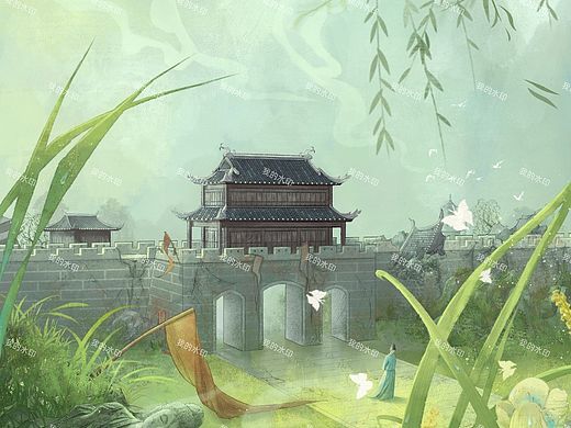 國破山河在，城春草木深（個人主頁-ZNzExMjgyMDQ=） - 商業(yè)插畫 - 站酷設(shè)計師一介布衣qwq原創(chuàng)素材 - 站酷ZCOOL