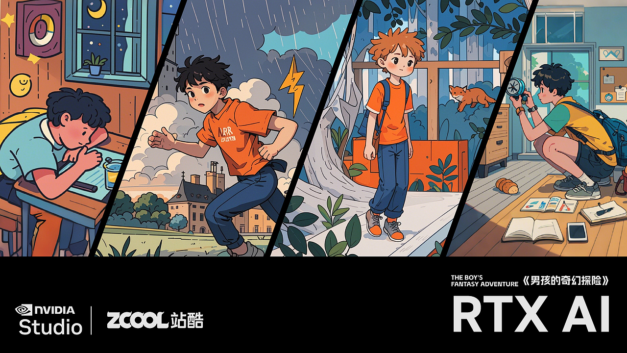 《男孩的奇幻探险》 RTX AI（图ZMzgzMjgwOTI4） - AI作品 - 站酷设计师树公里原创素材 - 站酷ZCOOL