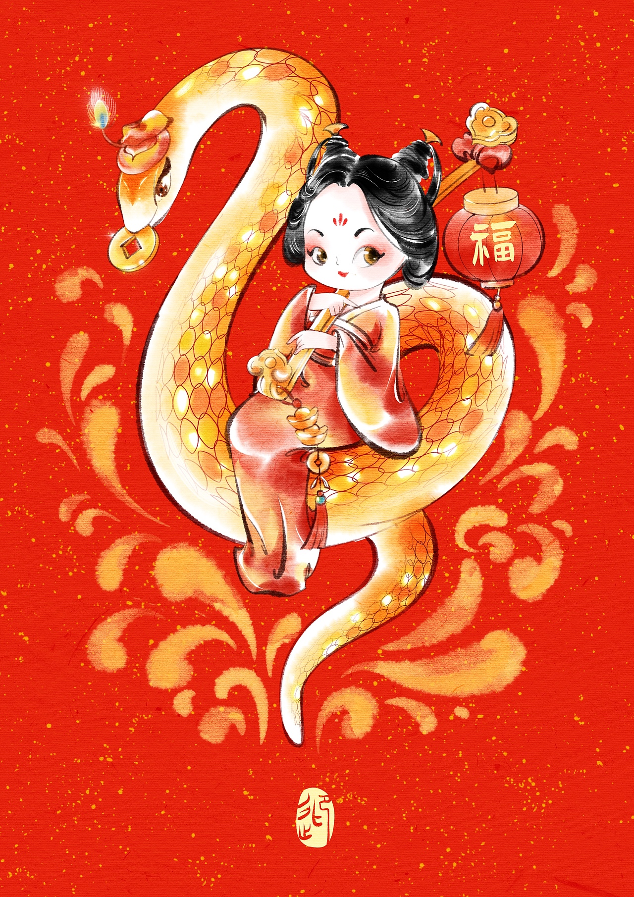 蛇年系列插图（图ZMzgzMzA2NTYw） - 商业插画 - 站酷设计师毛小er原创素材 - 站酷ZCOOL