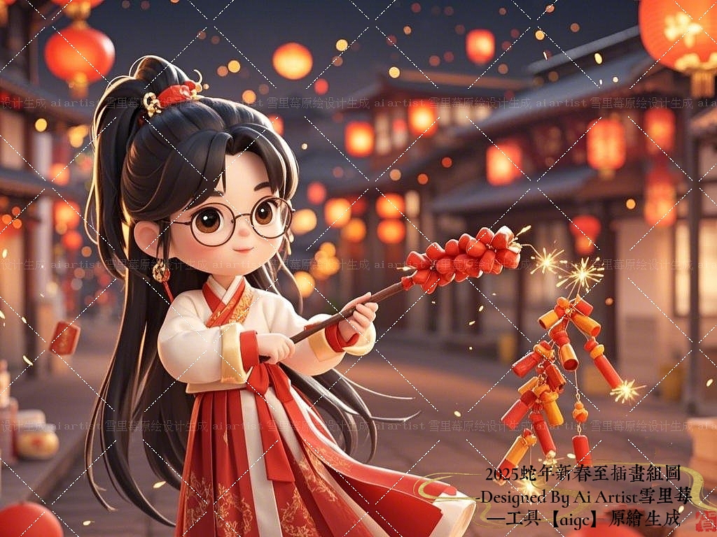 蛇年新春至——2025新年主题贴纸/插画/图案设计（图ZMzgzMzEyMTIw） - AI作品 - 站酷设计师雪里莓工作室原创素材 - 站酷ZCOOL