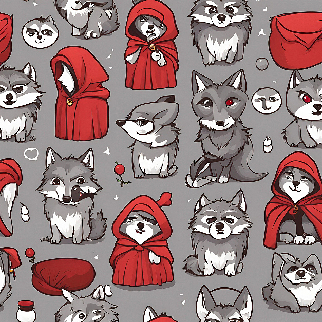 大灰狼贴纸形象（图ZMzgzMzI2MTYw） - 其他 - 站酷设计师沐子墨原创素材 - 站酷ZCOOL