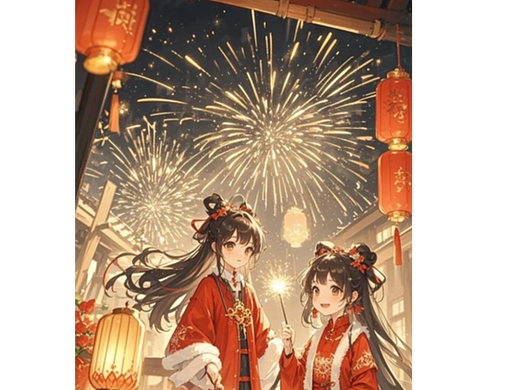 过年插画古风01