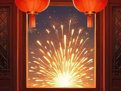 过年插画热闹05