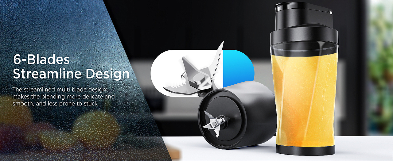 亚马逊_便携式果汁机 水杯搅拌机渲染