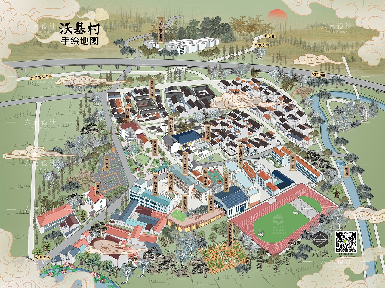 美丽乡村手绘地图插画导览图设计（图ZMzgzMzQxNjY0） - 商业插画 - 站酷设计师手绘地图六藝設計原创素材 - 站酷ZCOOL