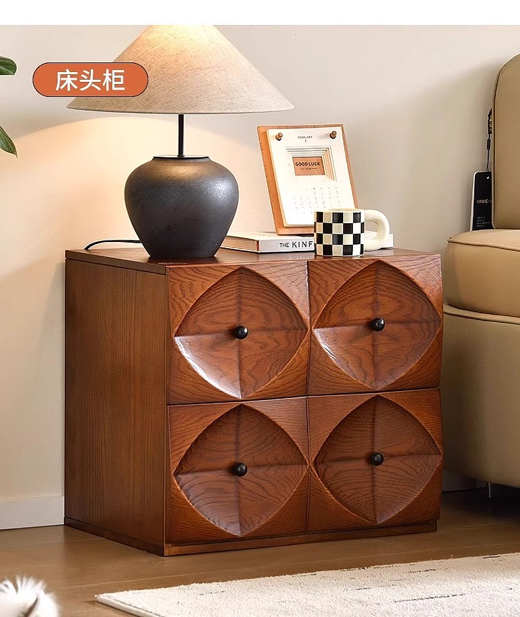 欧包柜 中古风斗柜床头柜客厅收纳柜简约抽屉柜卡门柜