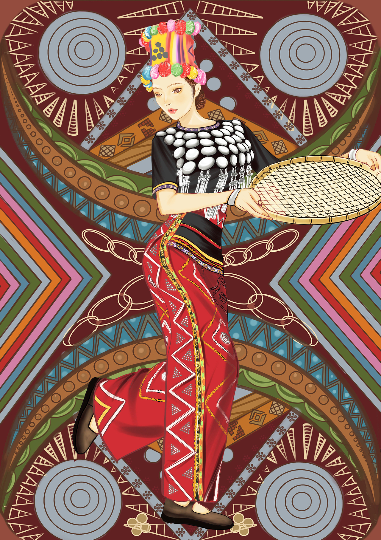 云南德宏景颇族的姑娘（图ZMzgzMzc1MDcy） - 艺术插画 - 站酷设计师Z47035270原创素材 - 站酷ZCOOL