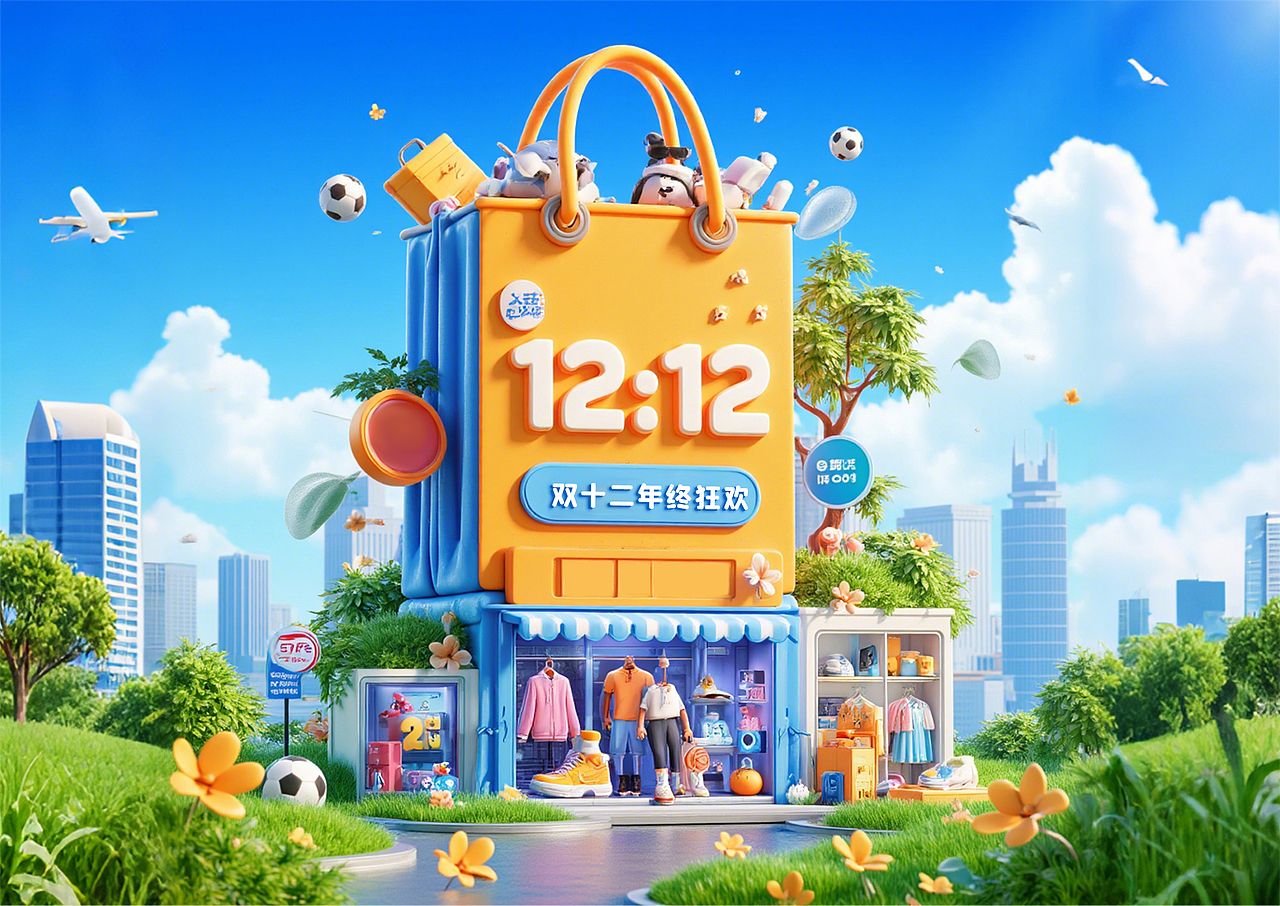 双12-活动海报-电商视觉（图ZMzgzMzkwNjY0） - 电商 - 站酷设计师鑫启点电商设计原创素材 - 站酷ZCOOL