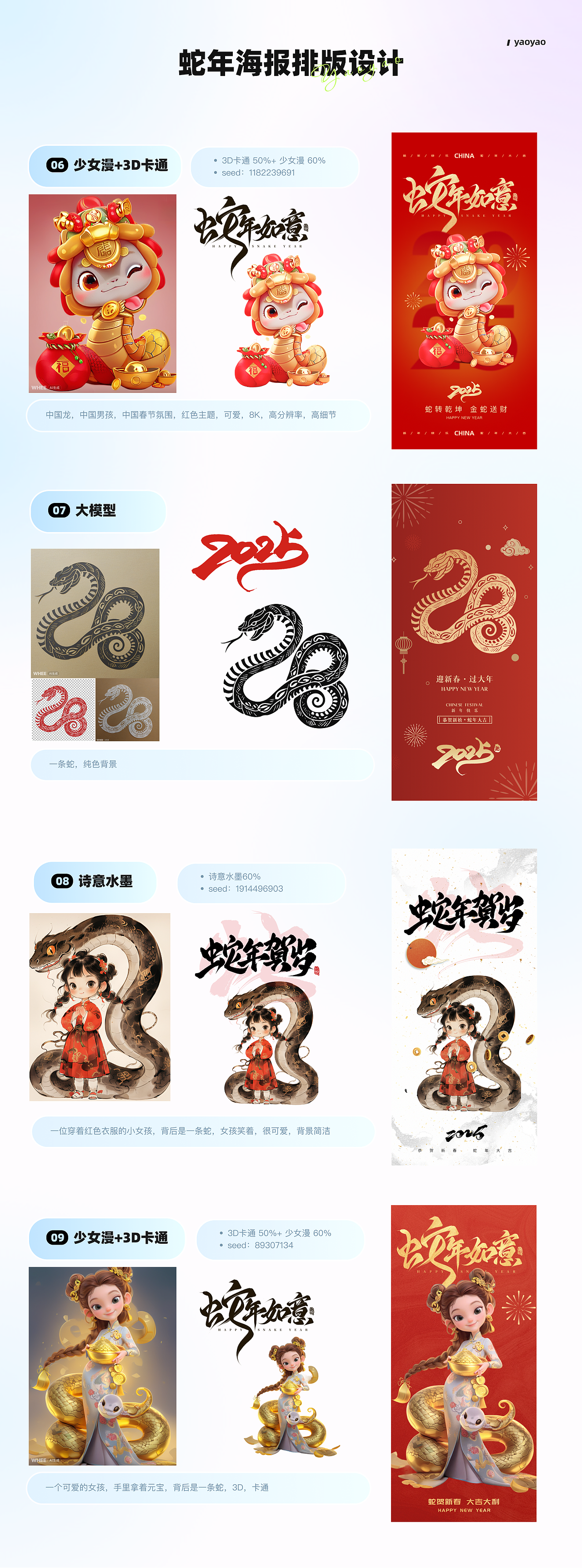 AIGC辅助蛇年春节海报设计(图ZMzgzNDA3MjMy) - APP界面 - 站酷设计师yaoyao设计师原创素材 - 站酷ZCOOL