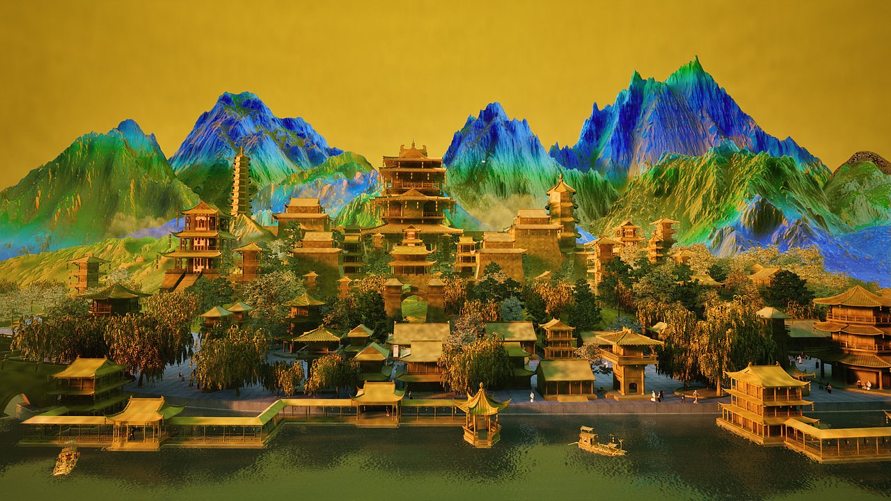 古镇元宇宙 v大空间 vr 元宇宙 虚拟现实（图ZMzgzNDA4Nzg4） - VR设计 - 站酷设计师蓝景科技元宇宙原创素材 - 站酷ZCOOL