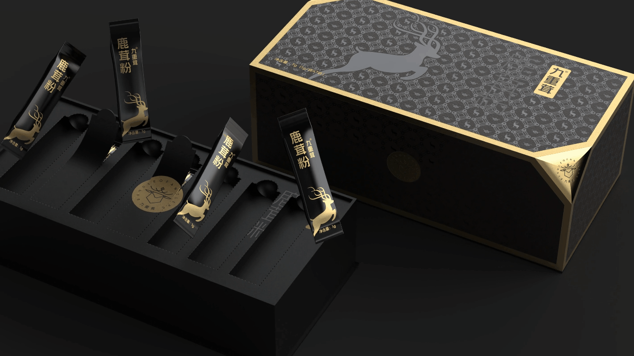 智圆行方x九重茸鹿茸粉包装
