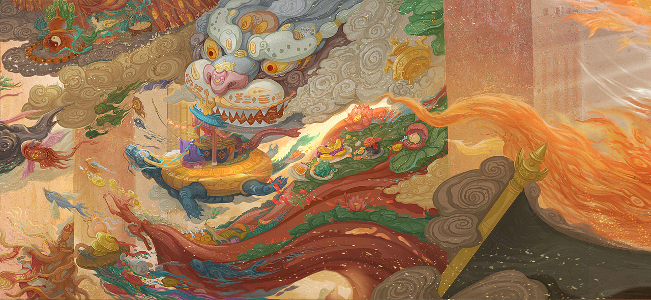 千禧东方年(图ZMzgzNDI4MjA4) - 艺术插画 - 站酷设计师九城明爱画画原创素材 - 站酷ZCOOL