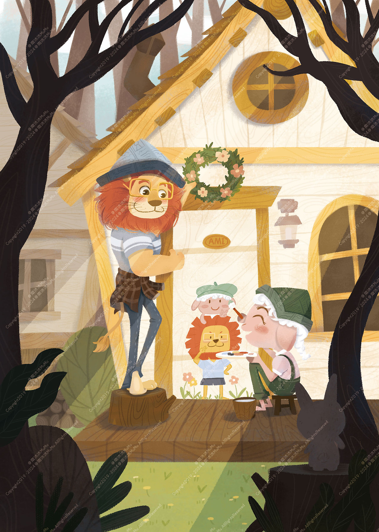 【童书商稿】《阿米的歌》（已出版）（图ZMzgzNDMyMjQ4） - 儿童插画 - 站酷设计师南沐沐MuMu原创素材 - 站酷ZCOOL