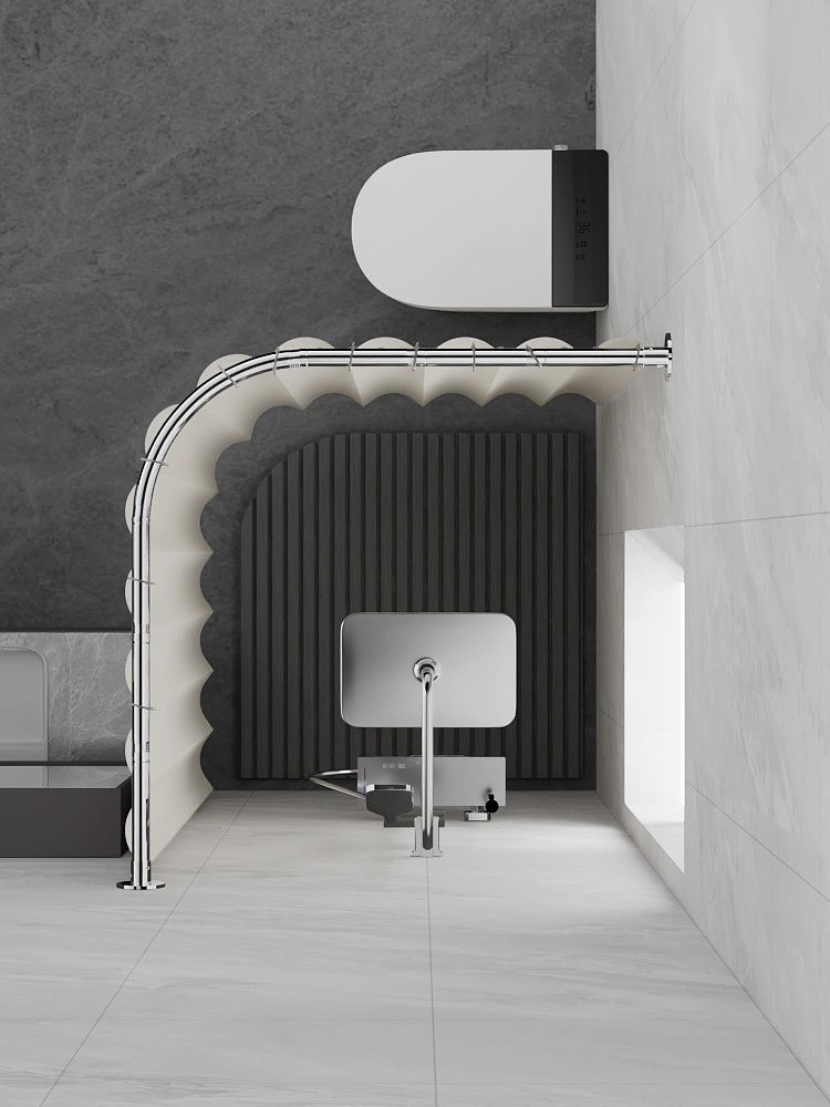 L型浴帘杆丨卫浴丨3D动画视频丨C4D产品渲染 ✖ 