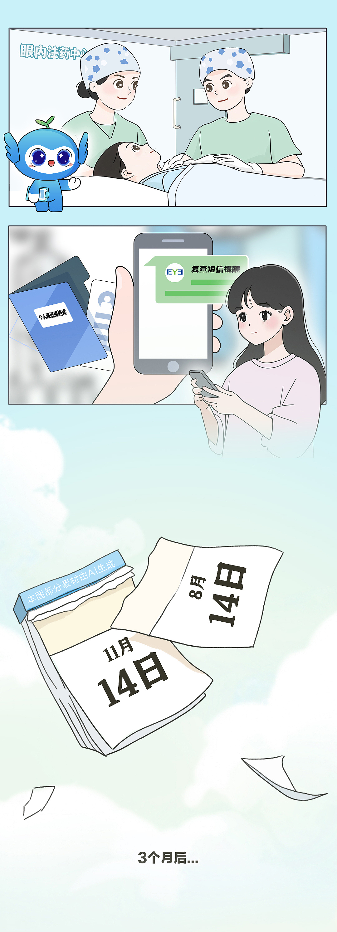 爱尔眼科糖尿病视网膜病变手绘科普长图（图ZMzgzNDUxNTU2） - 商业插画 - 站酷设计师melodudu原创素材 - 站酷ZCOOL