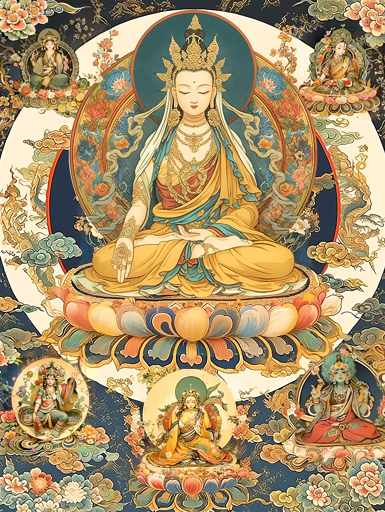唐卡-AI绘画（图ZMzgzNDU5ODk2） - AI作品 - 站酷设计师峰渡品牌设计原创素材 - 站酷ZCOOL
