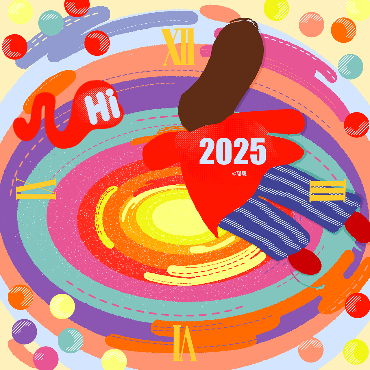 一起跨年吧（图ZMzgzNDY0MjUy） - 艺术插画 - 站酷设计师聪野原创素材 - 站酷ZCOOL
