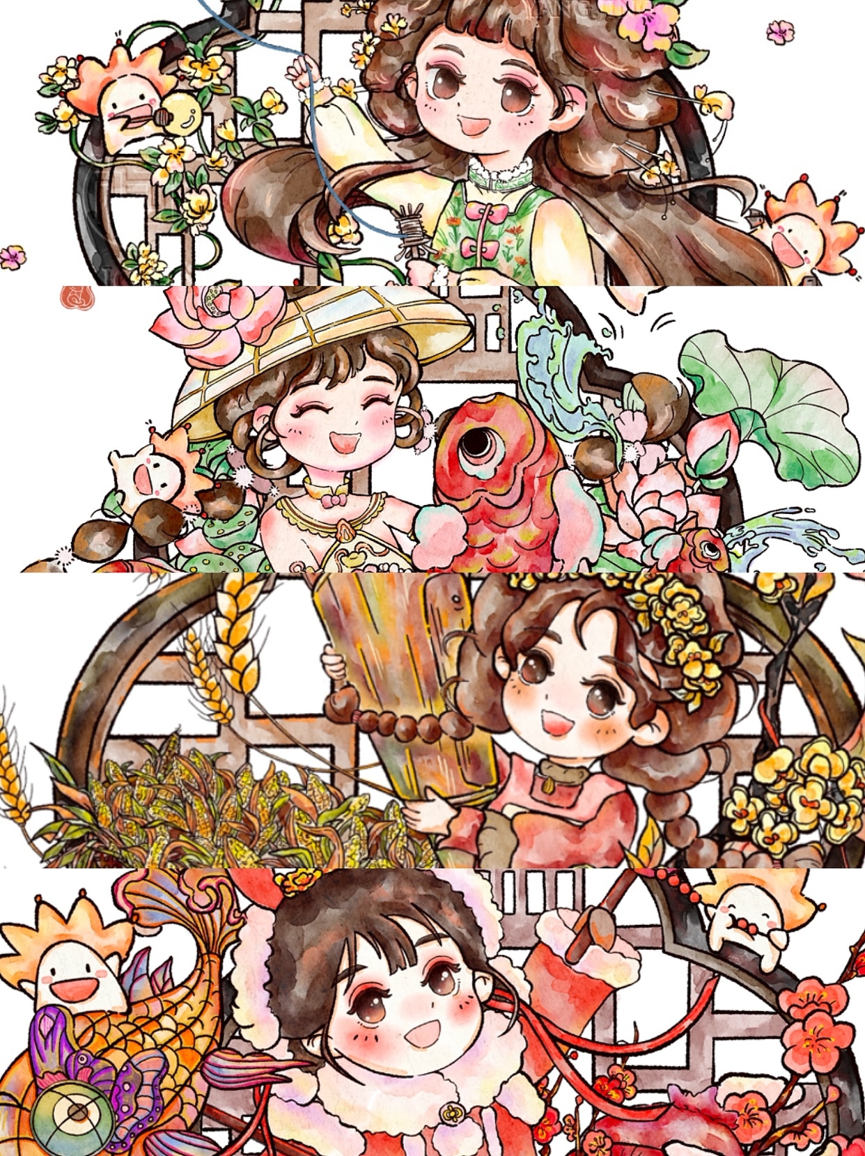 四季（图ZMzgzNDcxMTI4） - 儿童插画 - 站酷设计师HH杨火火原创素材 - 站酷ZCOOL