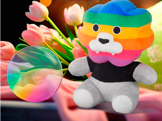 缤纷的世界，和安静的我，彩虹狮花湾毛绒玩具