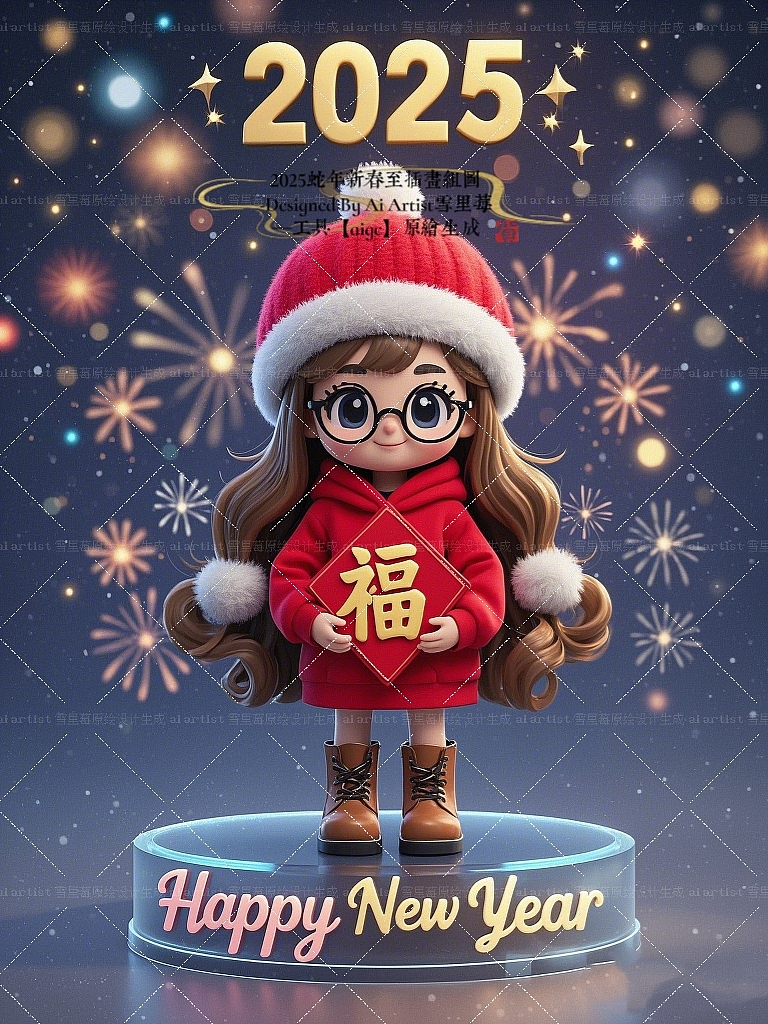 2025蛇年新春至|j新年主题贴纸场景贴纸组图设计（图ZMzgzNDg5MTQ0） - AI作品 - 站酷设计师雪里莓工作室原创素材 - 站酷ZCOOL