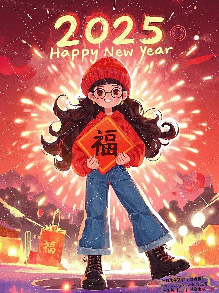 2025蛇年新春至|j新年主题贴纸场景贴纸组图设计（图ZMzgzNDg5MTQ4） - AI作品 - 站酷设计师雪里莓工作室原创素材 - 站酷ZCOOL